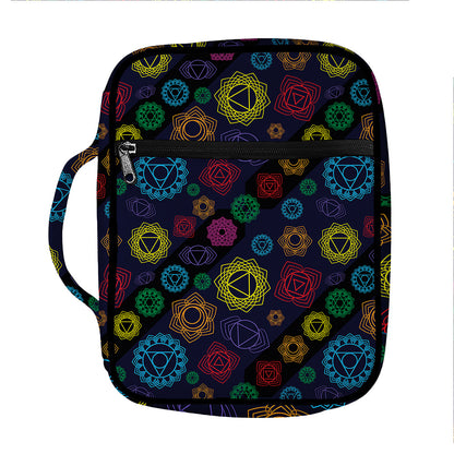Colorful Seven Chakras Pattern Print Front Pocket Bible Bag