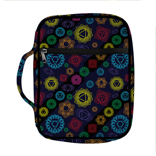 Colorful Seven Chakras Pattern Print Front Pocket Bible Bag