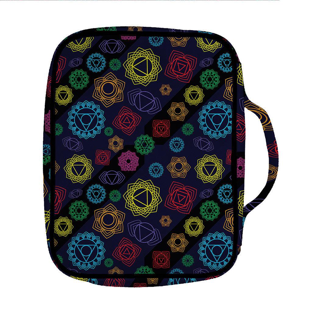 Colorful Seven Chakras Pattern Print Front Pocket Bible Bag