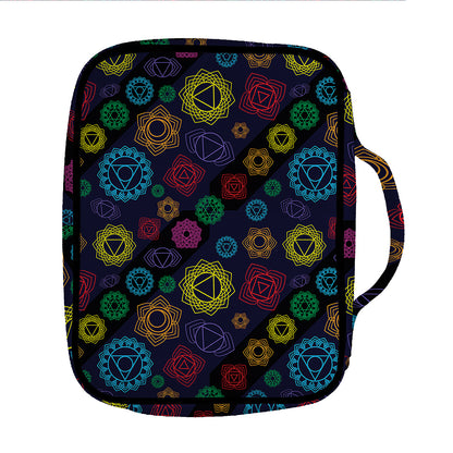 Colorful Seven Chakras Pattern Print Front Pocket Bible Bag