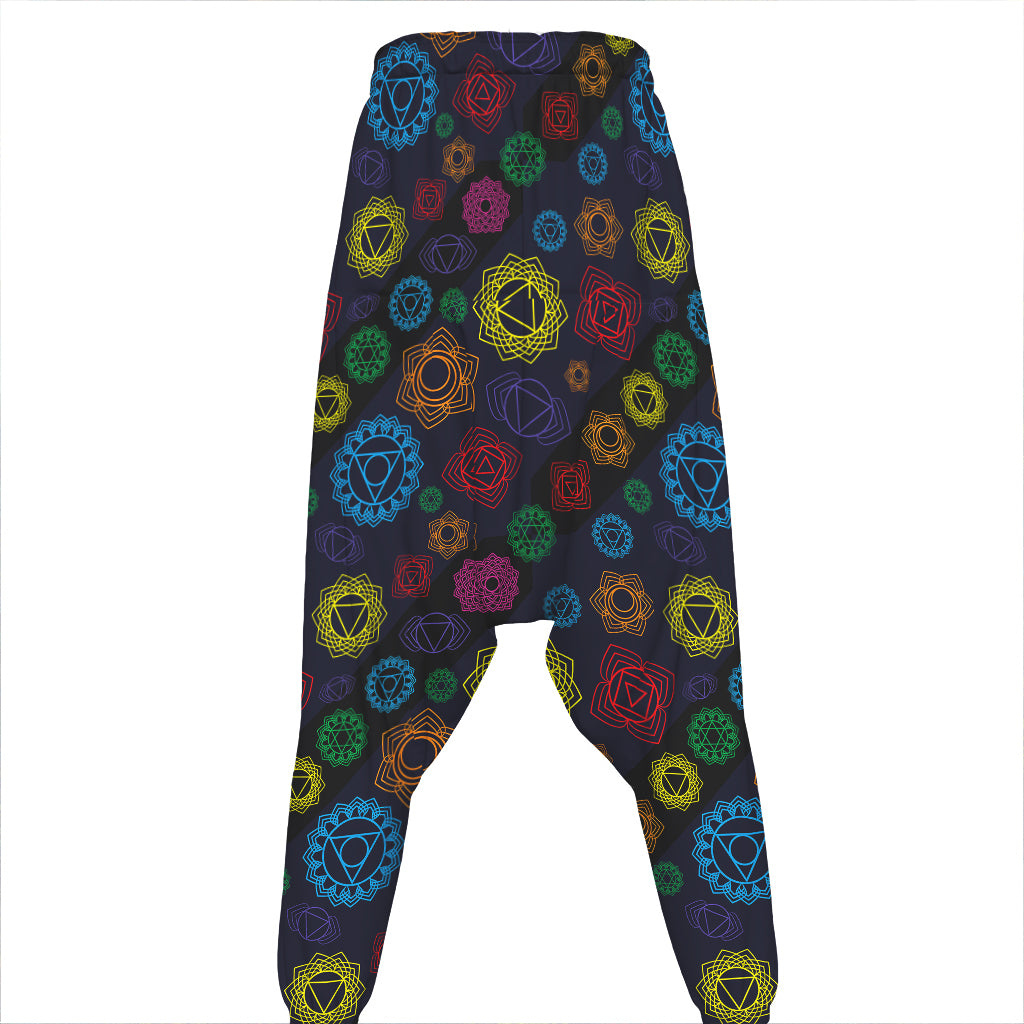 Colorful Seven Chakras Pattern Print Hammer Pants