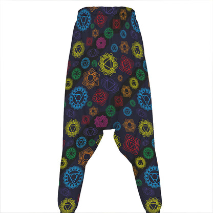 Colorful Seven Chakras Pattern Print Hammer Pants