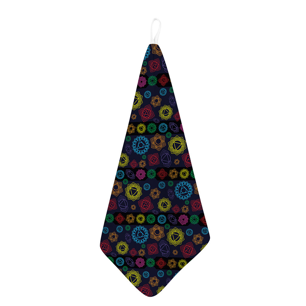 Colorful Seven Chakras Pattern Print Hand Towel
