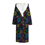 Colorful Seven Chakras Pattern Print Hooded Bathrobe
