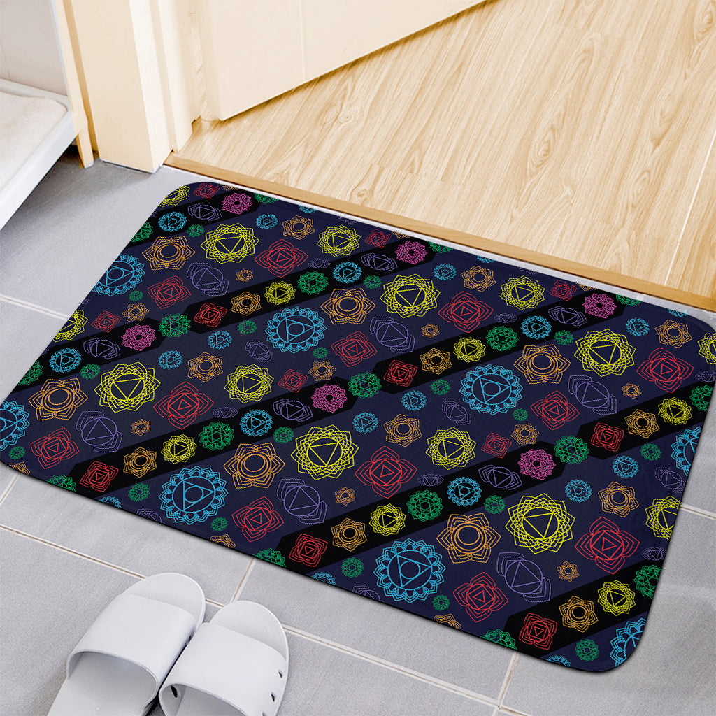 Colorful Seven Chakras Pattern Print Indoor Door Mat