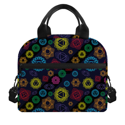 Colorful Seven Chakras Pattern Print Insulated Lunch Bag