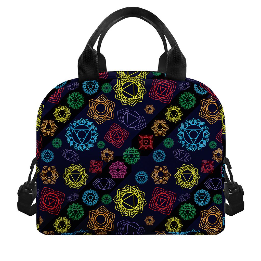 Colorful Seven Chakras Pattern Print Insulated Lunch Bag