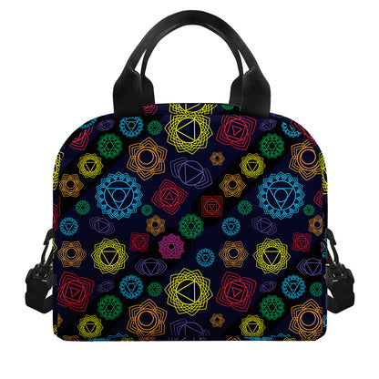 Colorful Seven Chakras Pattern Print Insulated Lunch Bag