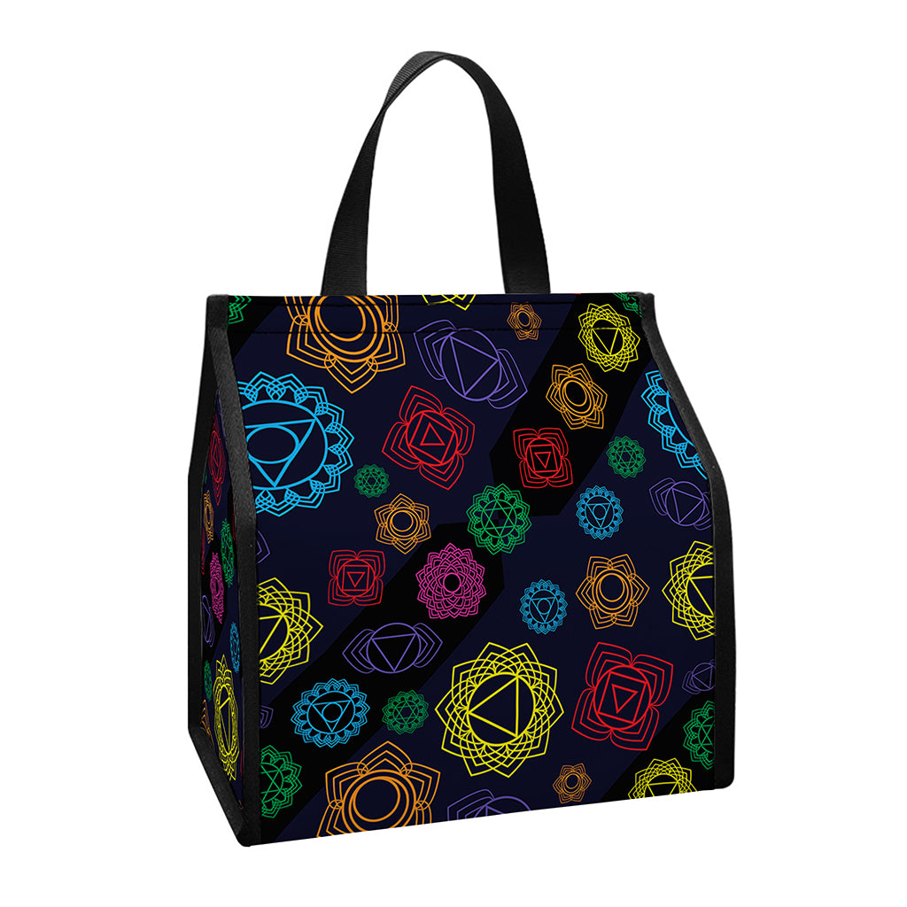 Colorful Seven Chakras Pattern Print Insulated Lunch Tote