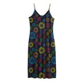 Colorful Seven Chakras Pattern Print Jersey Midi Cami Dress