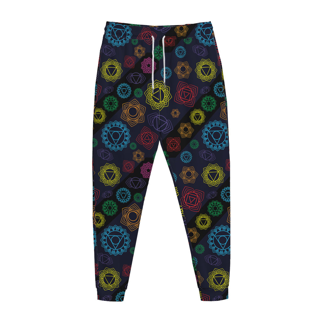 Colorful Seven Chakras Pattern Print Jogger Pants