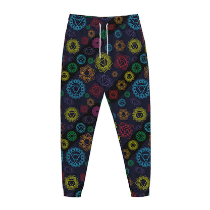 Colorful Seven Chakras Pattern Print Jogger Pants