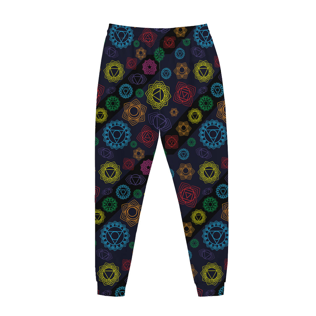 Colorful Seven Chakras Pattern Print Jogger Pants