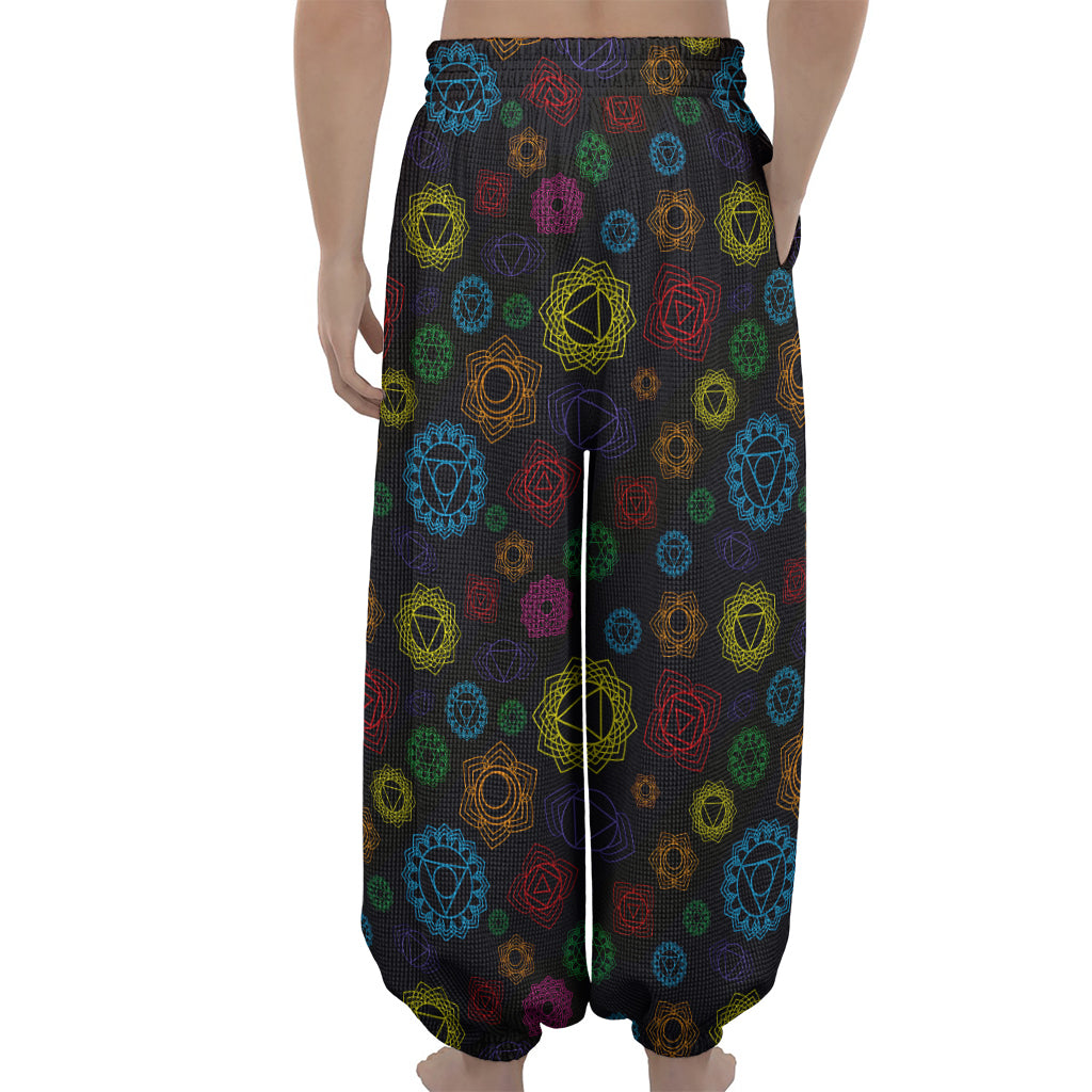 Colorful Seven Chakras Pattern Print Lantern Pants