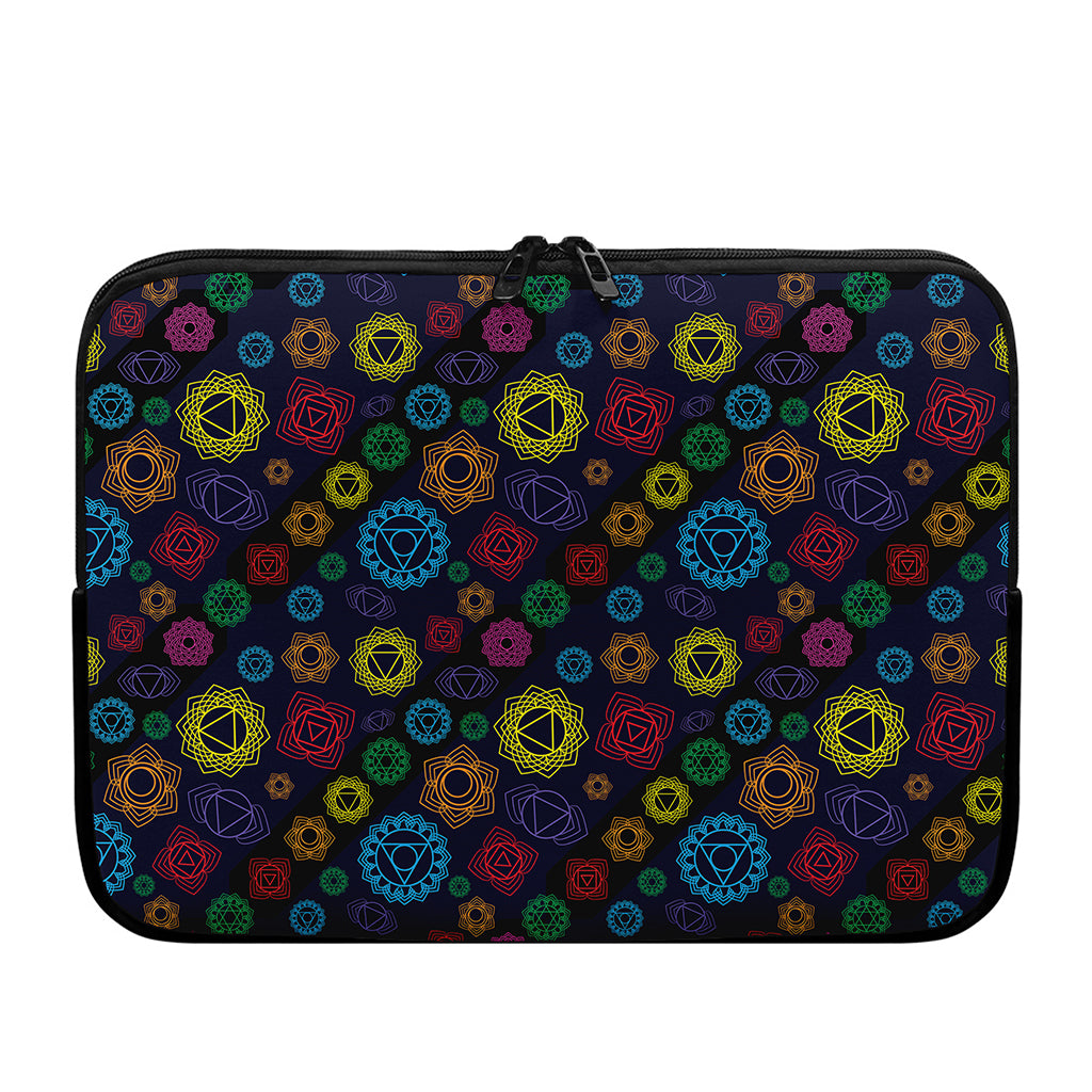 Colorful Seven Chakras Pattern Print Laptop Sleeve