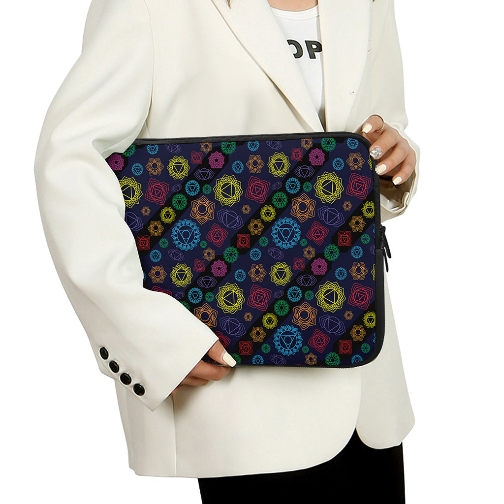 Colorful Seven Chakras Pattern Print Laptop Sleeve