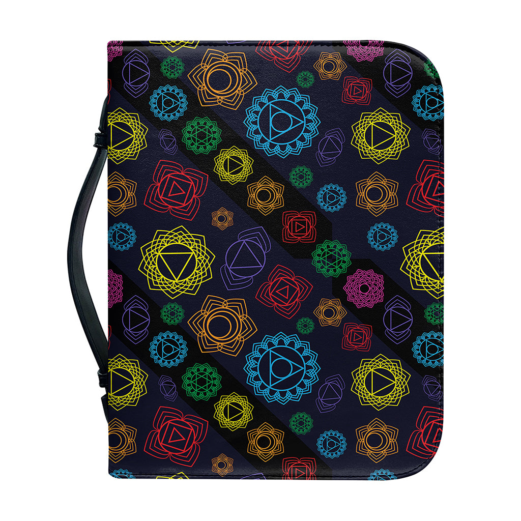 Colorful Seven Chakras Pattern Print Leather Bible Cover