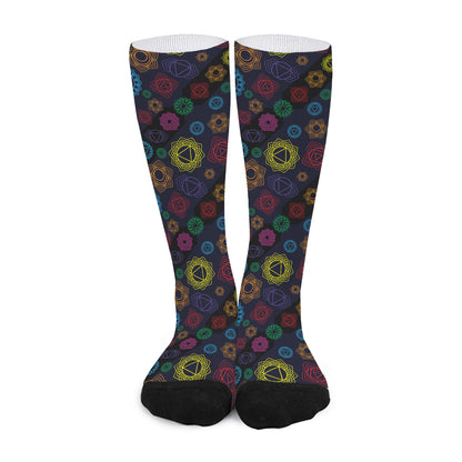 Colorful Seven Chakras Pattern Print Long Socks
