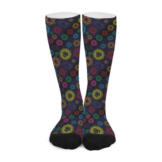 Colorful Seven Chakras Pattern Print Long Socks