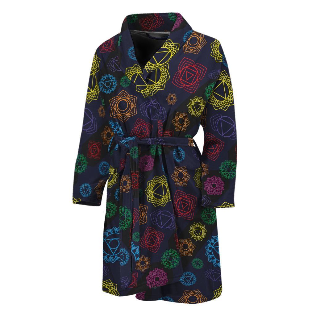 Colorful Seven Chakras Pattern Print Men's Bathrobe