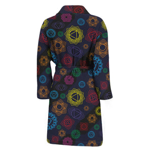 Colorful Seven Chakras Pattern Print Men's Bathrobe