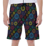 Colorful Seven Chakras Pattern Print Men's Beach Shorts