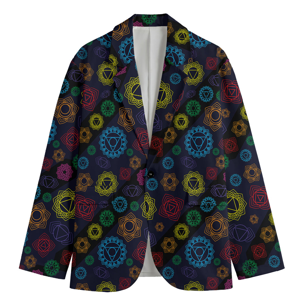 Colorful Seven Chakras Pattern Print Men's Blazer