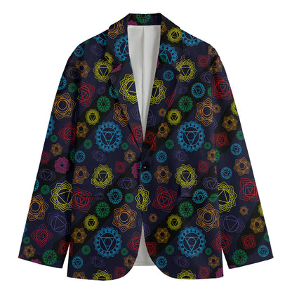 Colorful Seven Chakras Pattern Print Men's Blazer