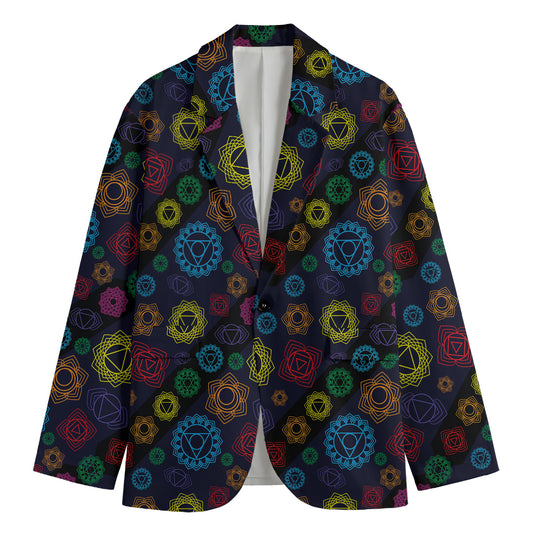 Colorful Seven Chakras Pattern Print Men's Blazer