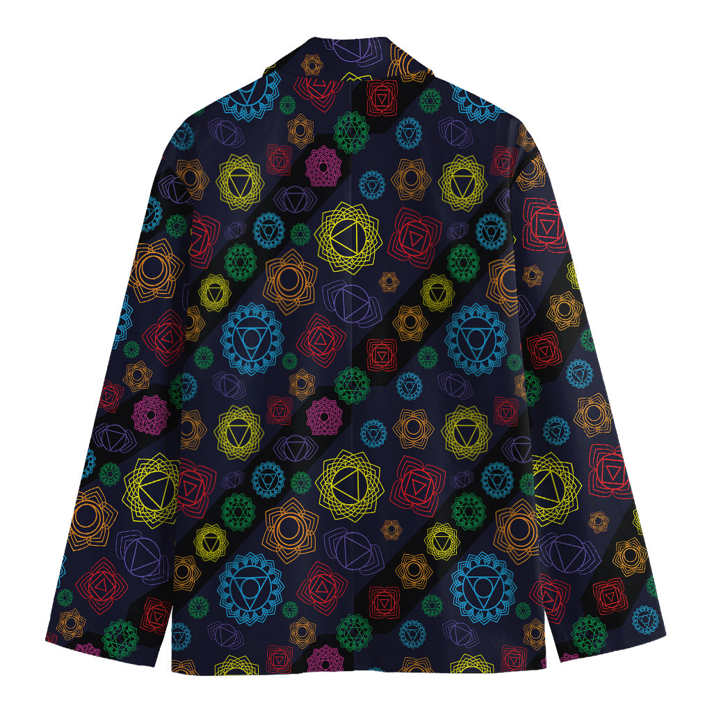 Colorful Seven Chakras Pattern Print Men's Blazer
