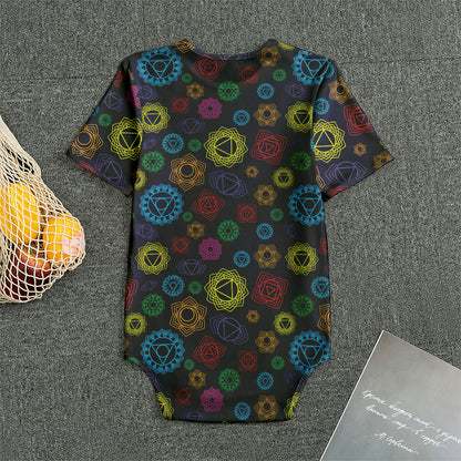 Colorful Seven Chakras Pattern Print Men's Bodysuit