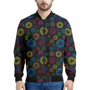 Colorful Seven Chakras Pattern Print Men's Bomber Jacket