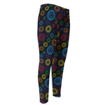 Colorful Seven Chakras Pattern Print Men's Compression Pants