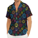 Colorful Seven Chakras Pattern Print Men's Deep V-Neck Shirt