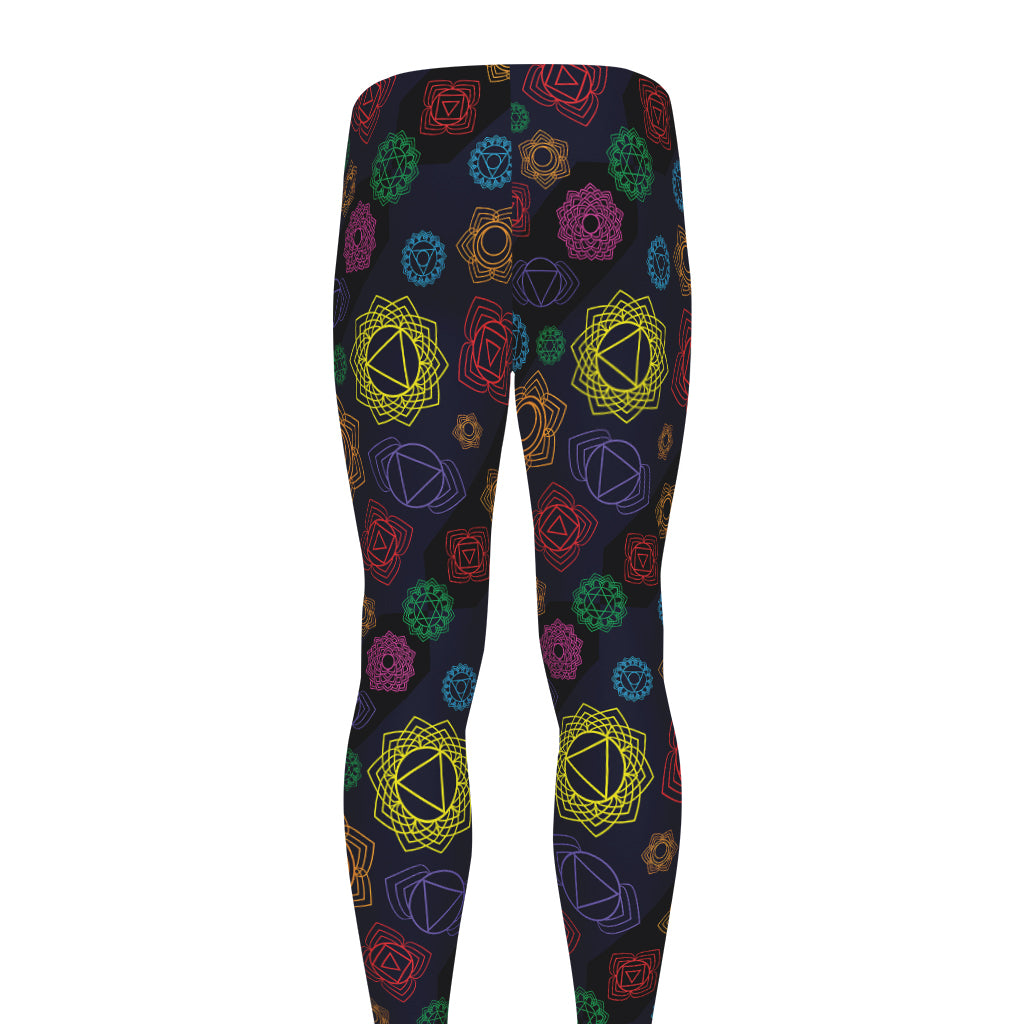 Colorful Seven Chakras Pattern Print Men's leggings