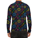 Colorful Seven Chakras Pattern Print Men's Long Sleeve Rash Guard