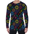 Colorful Seven Chakras Pattern Print Men's Long Sleeve T-Shirt