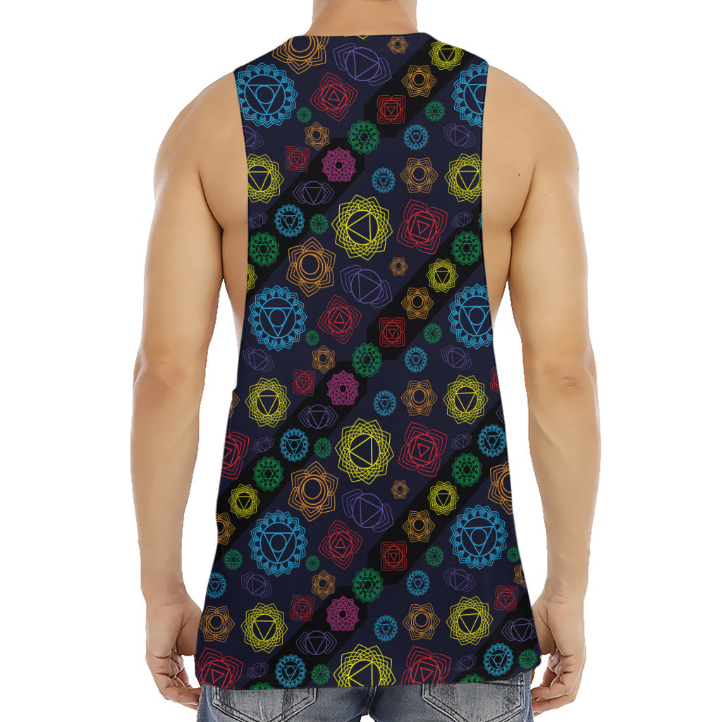 Colorful Seven Chakras Pattern Print Men's Muscle Tank Top
