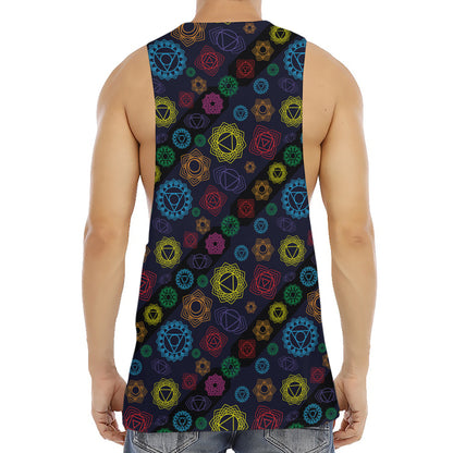 Colorful Seven Chakras Pattern Print Men's Muscle Tank Top