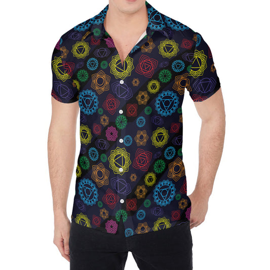 Colorful Seven Chakras Pattern Print Men's Shirt