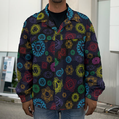 Colorful Seven Chakras Pattern Print Men's Shirt Jacket