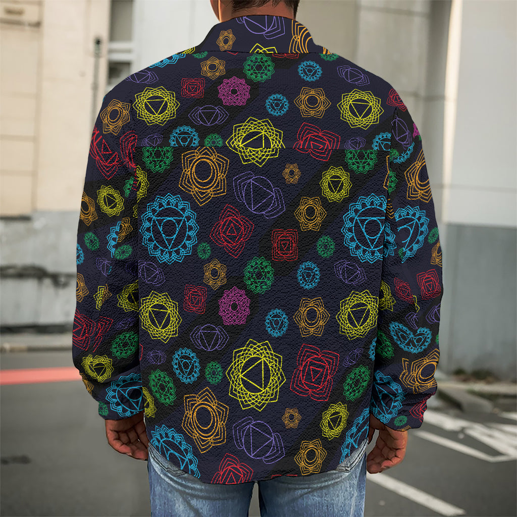 Colorful Seven Chakras Pattern Print Men's Shirt Jacket