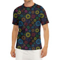 Colorful Seven Chakras Pattern Print Men's Short Sleeve Rash Guard
