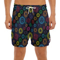 Colorful Seven Chakras Pattern Print Men's Split Running Shorts