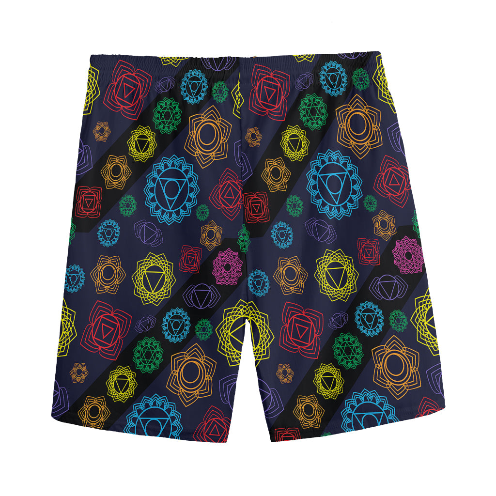 Colorful Seven Chakras Pattern Print Men's Sports Shorts