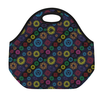 Colorful Seven Chakras Pattern Print Neoprene Lunch Bag