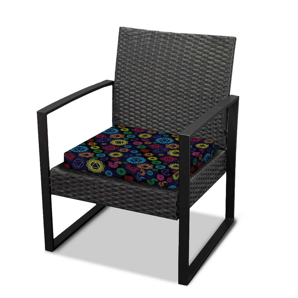 Colorful Seven Chakras Pattern Print Outdoor Seat Cushion Cover