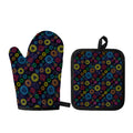 Colorful Seven Chakras Pattern Print Oven Mitt And Pot Holder Set