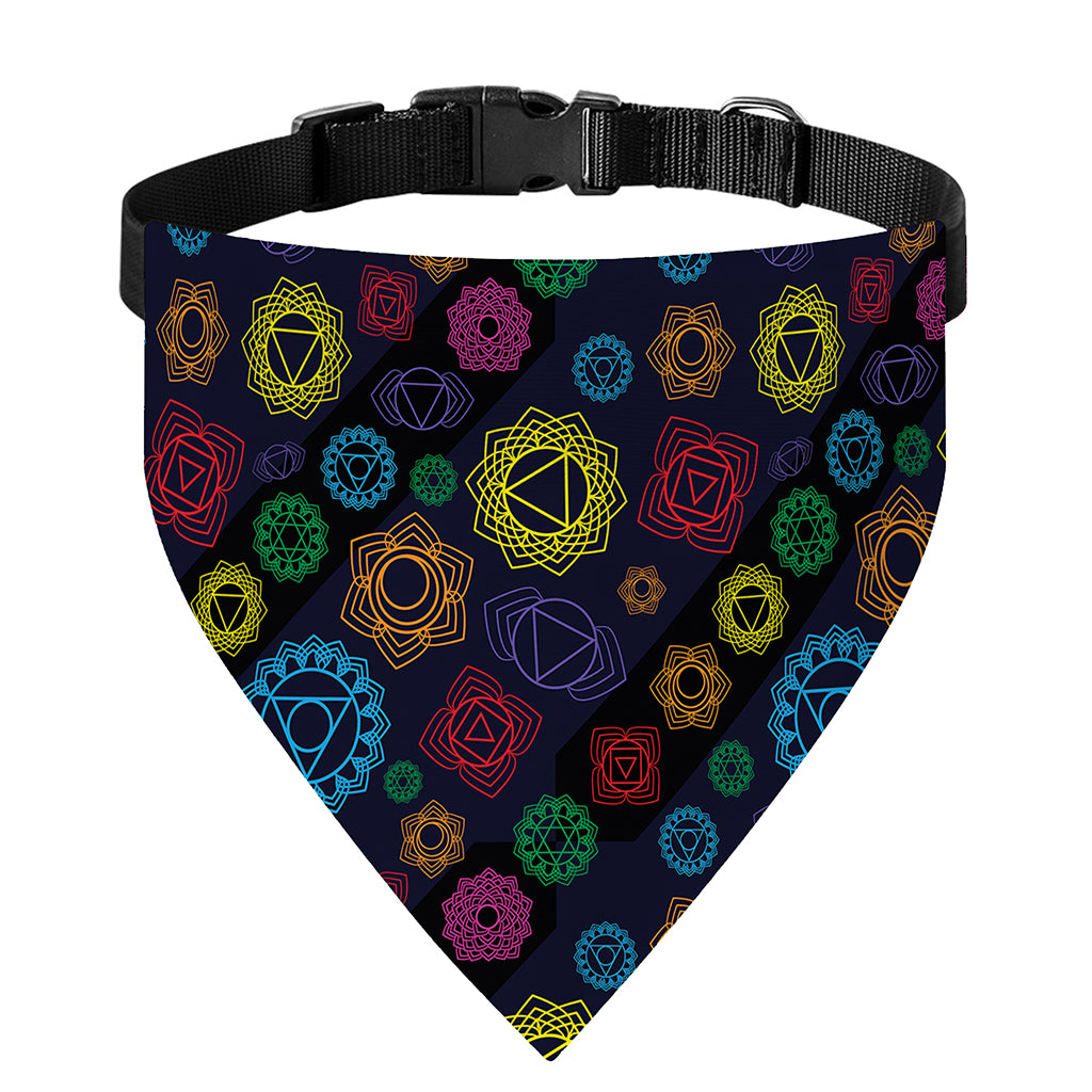 Colorful Seven Chakras Pattern Print Over The Collar Dog Bandana