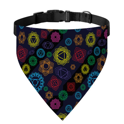Colorful Seven Chakras Pattern Print Over The Collar Dog Bandana